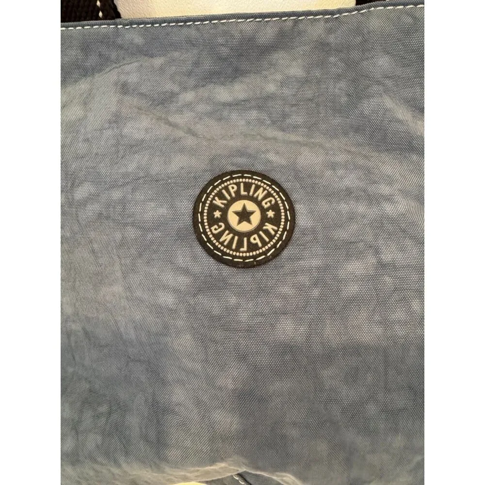 Kipling Inca Top Handle Nylon Bag Dusty Blue Top Zip